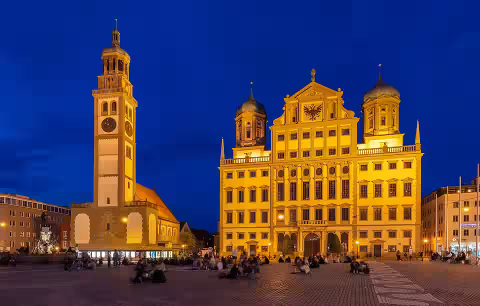 Augsburg: Plaza del Ayuntamiento Augsburgo Alemania DD