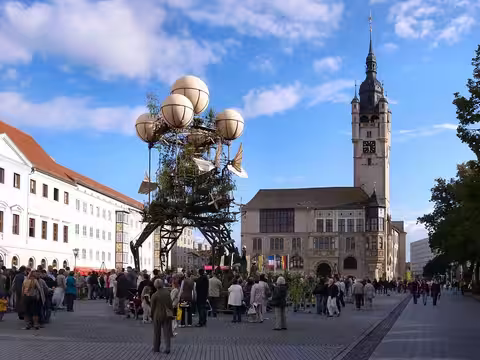 Dessau-Roßlau: Farbfest Grün Landung der Aeroflorale II