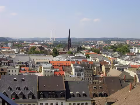 Gera: Blick vom Rathausturm über