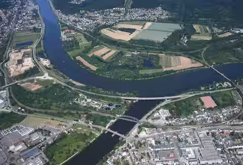 Konz: Aerial image of the confluence of