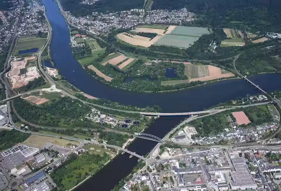 Konz: Aerial image of the confluence of