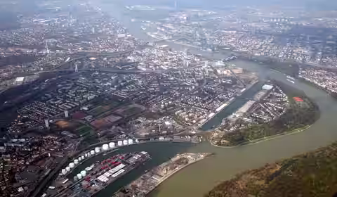 Ludwigshafen am Rhein: Ludwigshafenmitte ausderluft