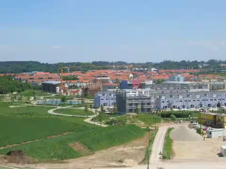 Poing: blick ueber neubaugebiet