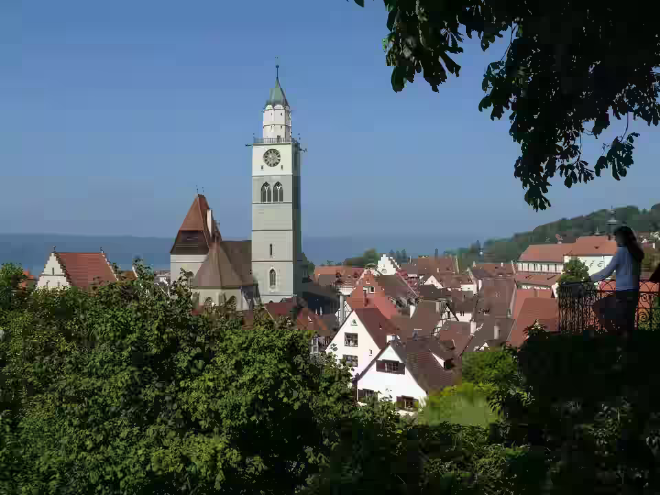 Überlingen: Altstadt Ansicht vom Garten des Städtischen